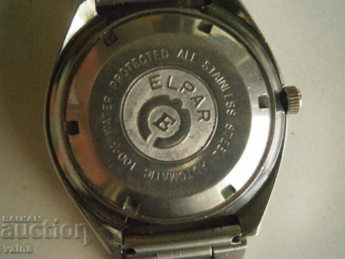 ELPAR, E 7, cal. AS 2066, 17 bijuterii, automată, 38,5 mm, elvețian - 6