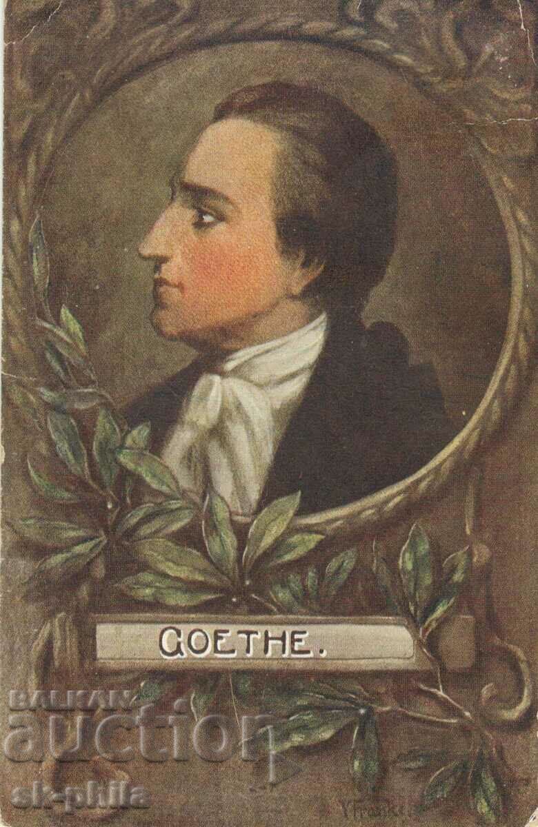 Стара картичка - поети - Йохан В.Гьоте /1749-1832/