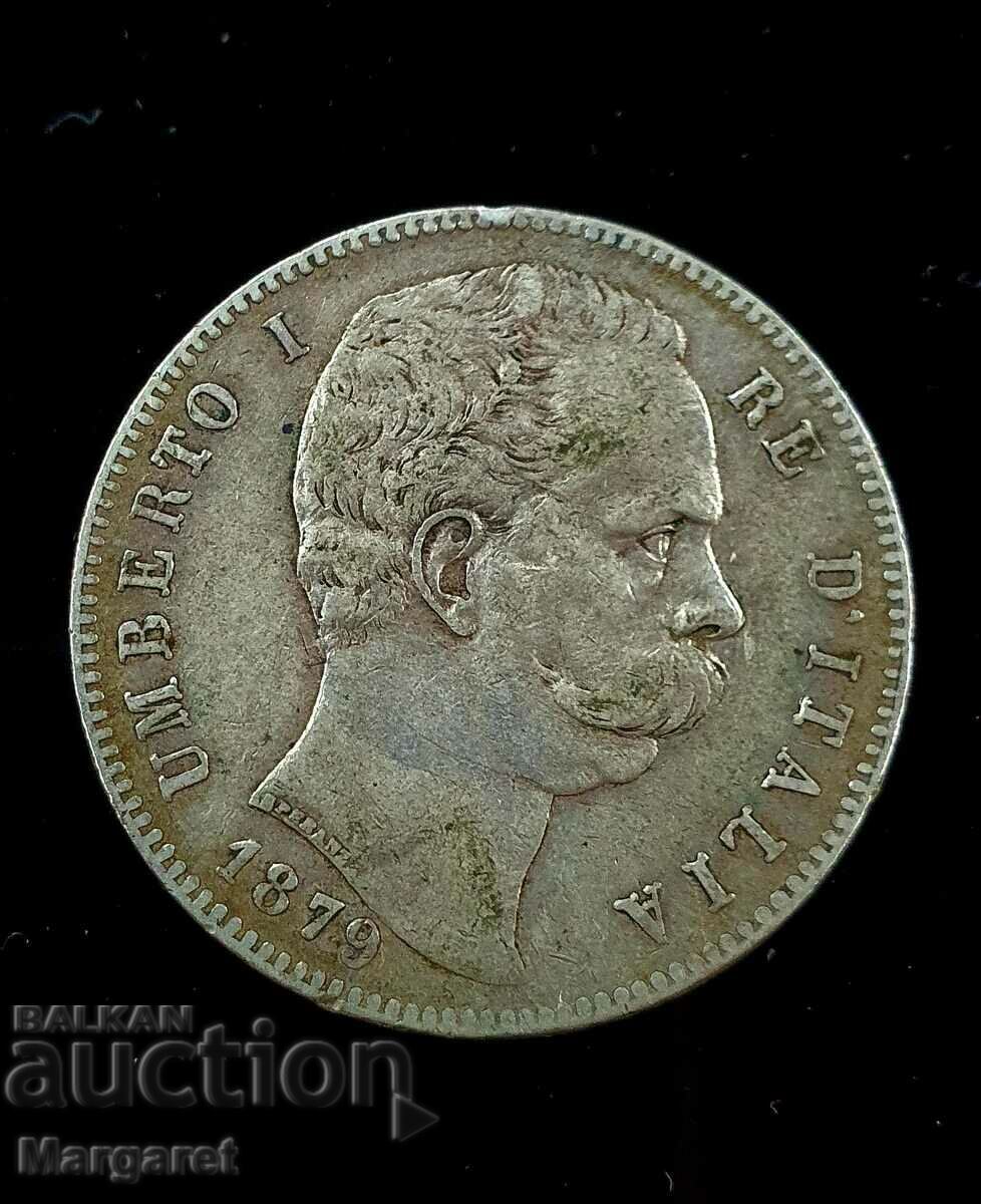 5 lira 1879 Italy BZC