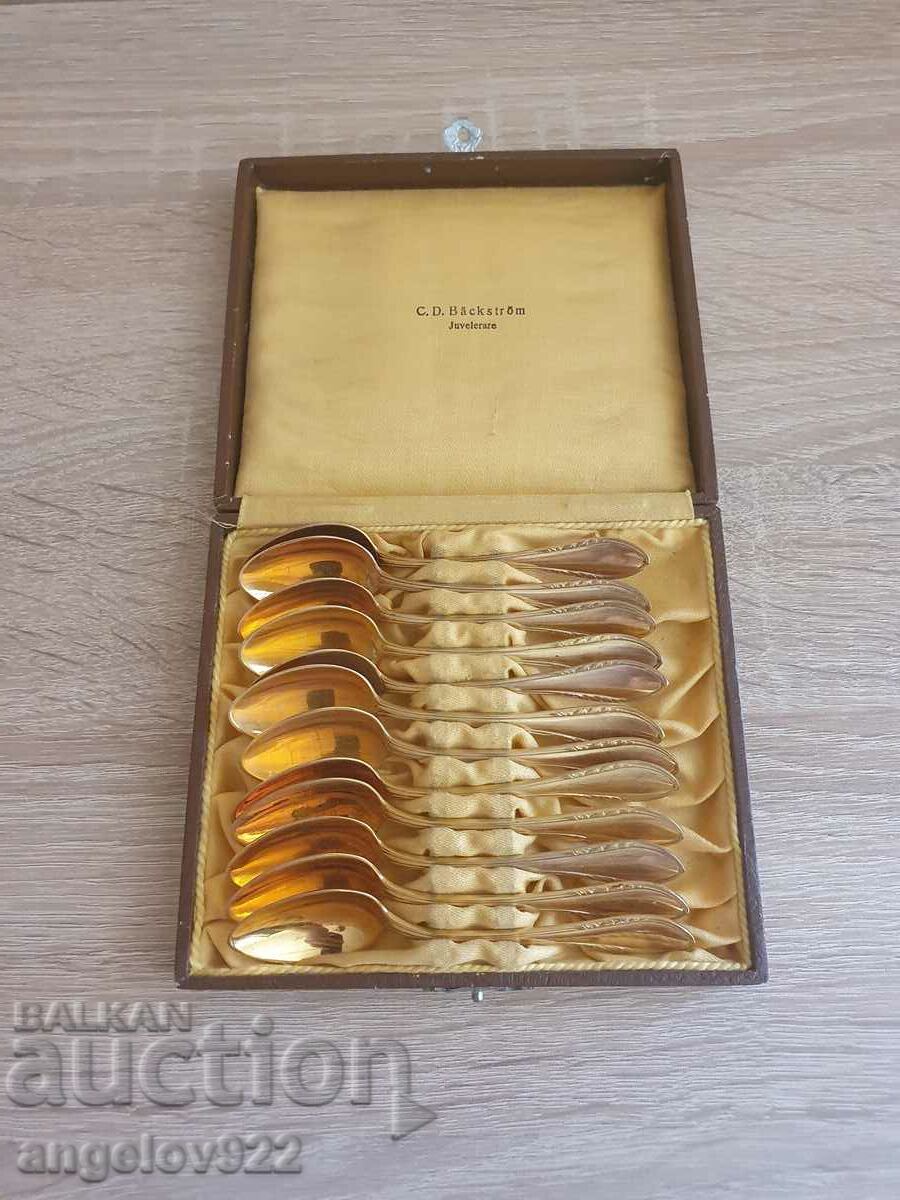 12 pieces Gilded coffee spoons C.D.Backstrom