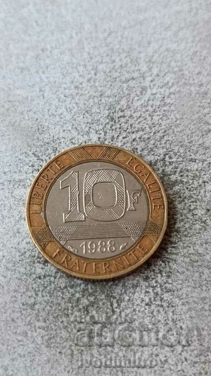 Franța 10 franci 1988