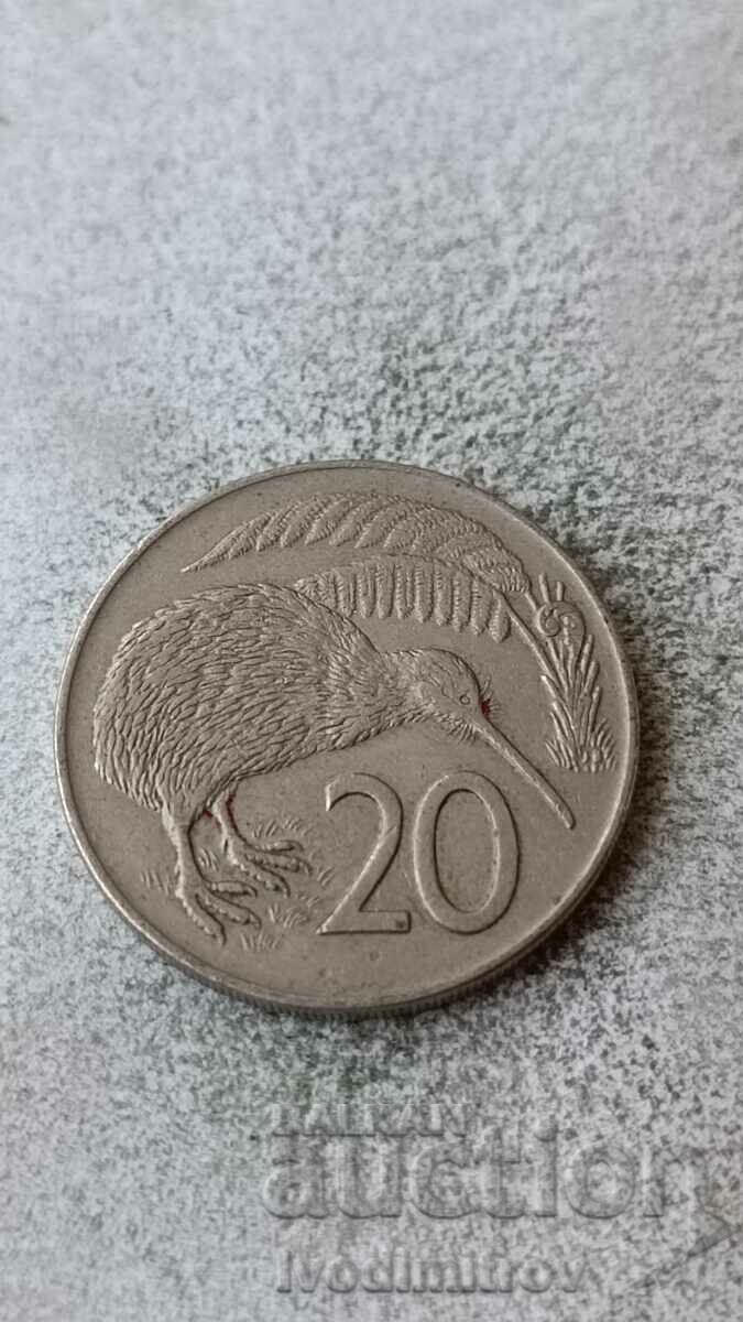 New Zealand 20 cents 1969