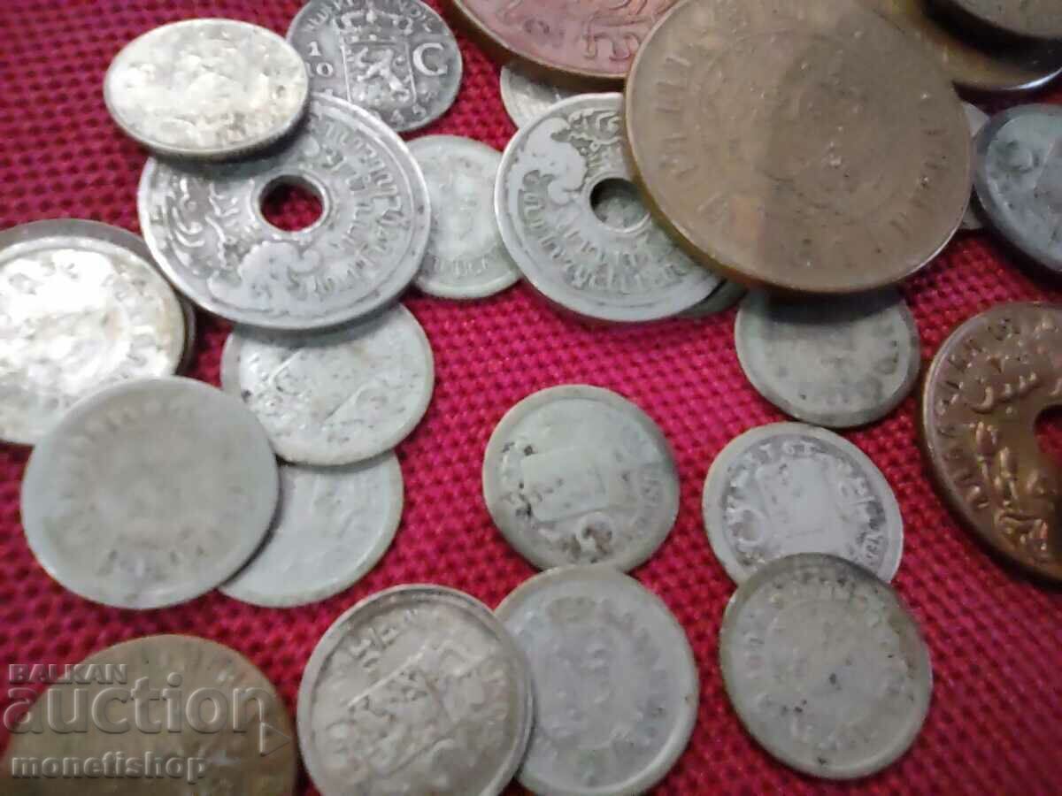 Πολλά νομίσματα Ολλανδικών Ινδιών - πολύ ασήμι