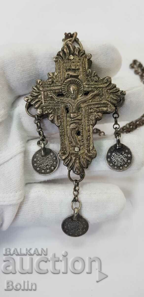 Delivery of Rare Bulgarian revival cross with Jesus Christ 19th century Delivery of Rare Bulgarian revival cross with Jesus Christ 19th century