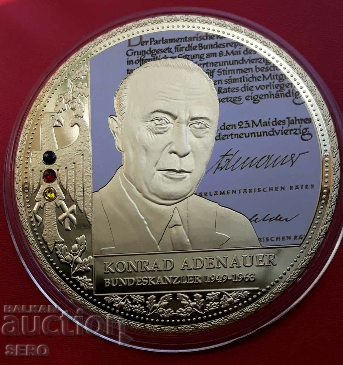 Германия-голям и красив медал на Аденауер-канцлер 1949-1963