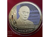 Γερμανία - μεγάλο και όμορφο μετάλλιο του Adenauer - καγκελάριος 1949-1963