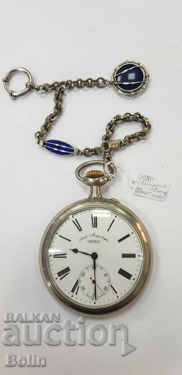 Rare beautiful DOXA-Anti-Magnetique advertising pocket watch