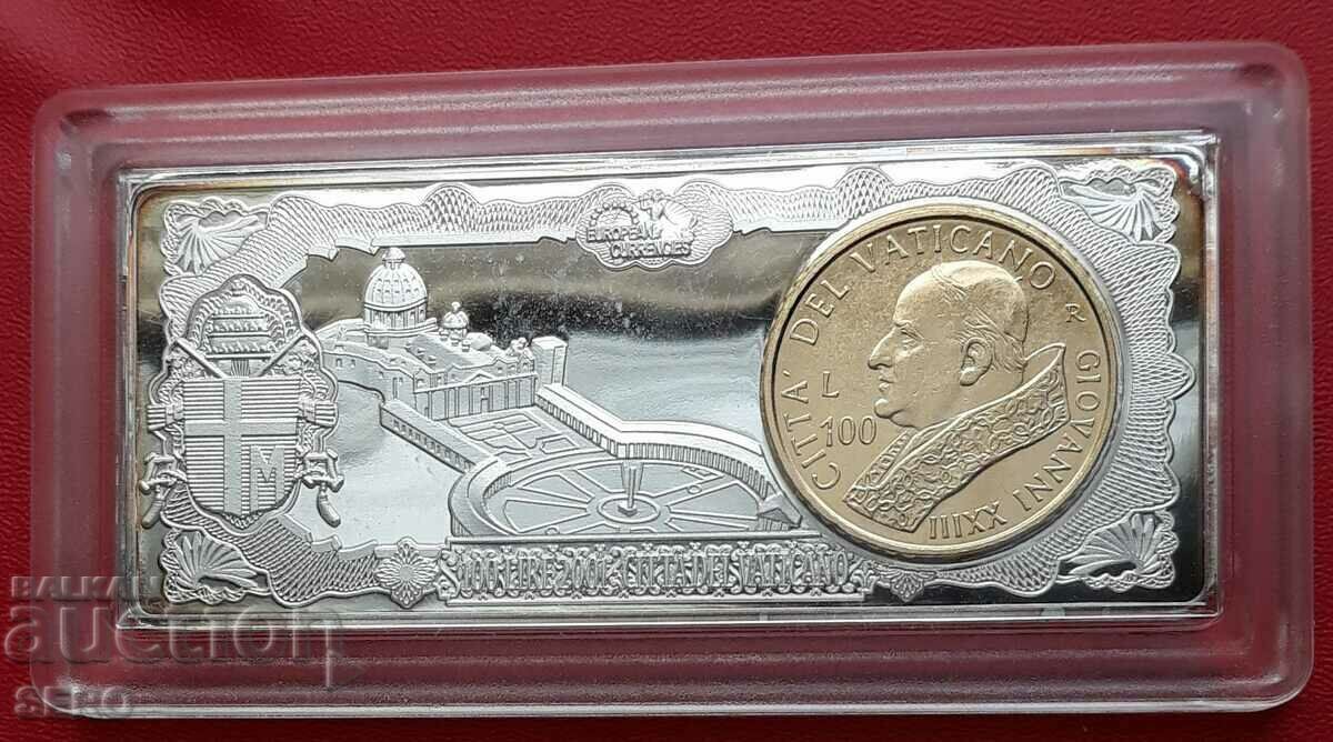 European Union - Vatican - 100 lira coin bar