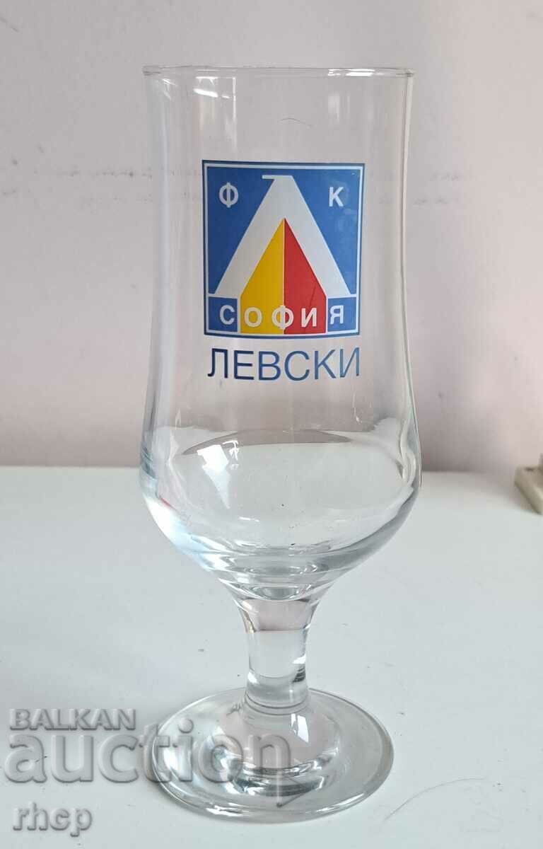 Levski Sofia glass cup with football emblem