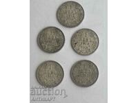 5 coins of 1 lev 1913
