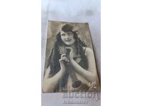 Postcard Young girl with mandolin Svishtov 1931