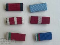 6 miniature ribbons for Bulgarian communist orders
