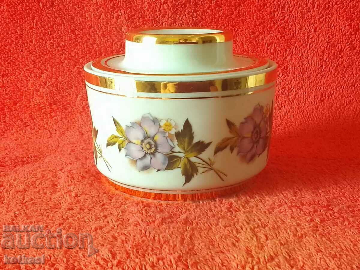 Old Bulgarian Porcelain Sugar Bowl Cup Marked Gold Gilding - 5 Old Bulgarian Porcelain Sugar Bowl Cup Marked Gold Gilding - 5