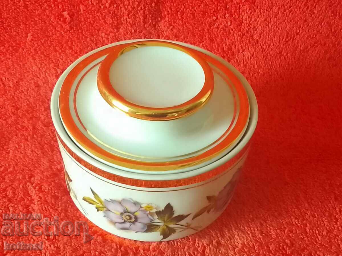Old Bulgarian Porcelain Sugar Bowl Cup Marked Gold Gilding - 6 Old Bulgarian Porcelain Sugar Bowl Cup Marked Gold Gilding - 6