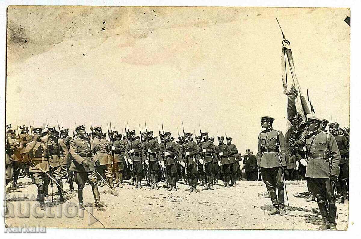 fotografie originală rară paradă țarului Boris de inspecție a armatei