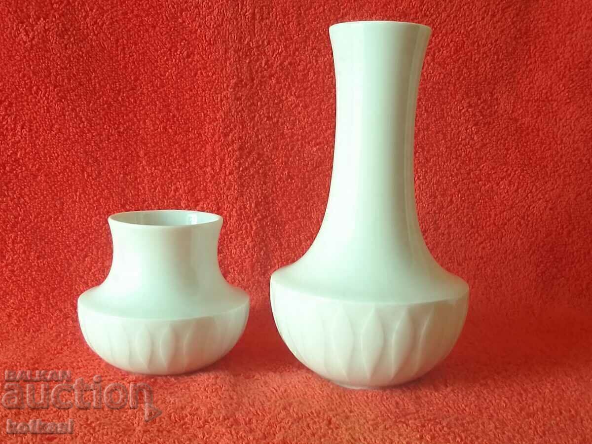 Lot of two old Thomas Germany Porcelain Vases embossed surface - 7 Lot of two old Thomas Germany Porcelain Vases embossed surface - 7