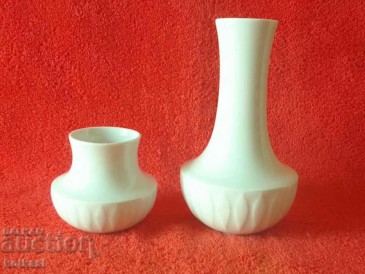 Lot of two old Thomas Germany Porcelain Vases embossed surface