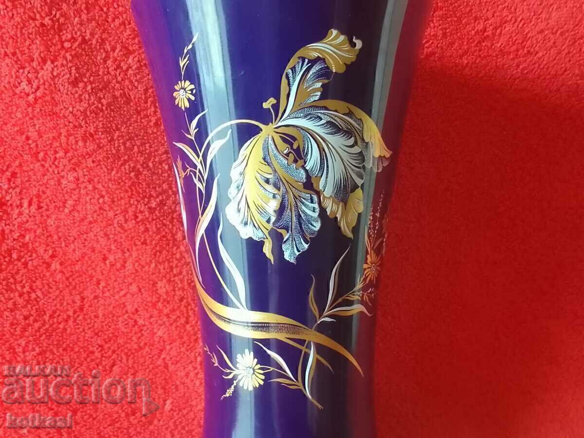 Old Porcelain Large Vase PMR Bavaria Cobalt Gilt Flowers with price 65.50 BGN | € 33.49 Old Porcelain Large Vase PMR Bavaria Cobalt Gilt Flowers with price 65.50 BGN | € 33.49