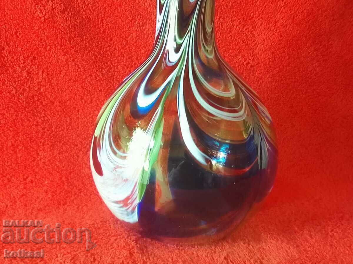 Old vase, colored glass, handmade with price 95.50 BGN | € 48.83 Old vase, colored glass, handmade with price 95.50 BGN | € 48.83