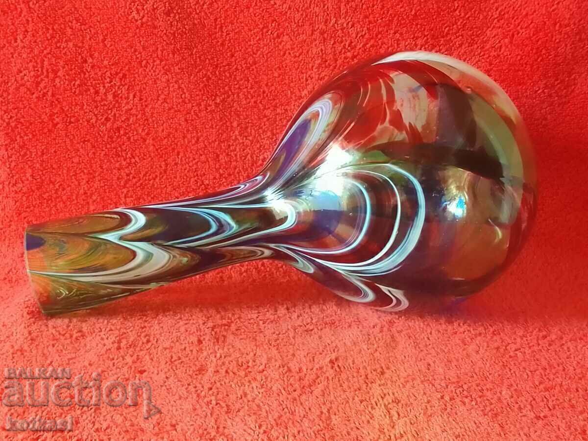 Old vase, colored glass, handmade - 7 Old vase, colored glass, handmade - 7