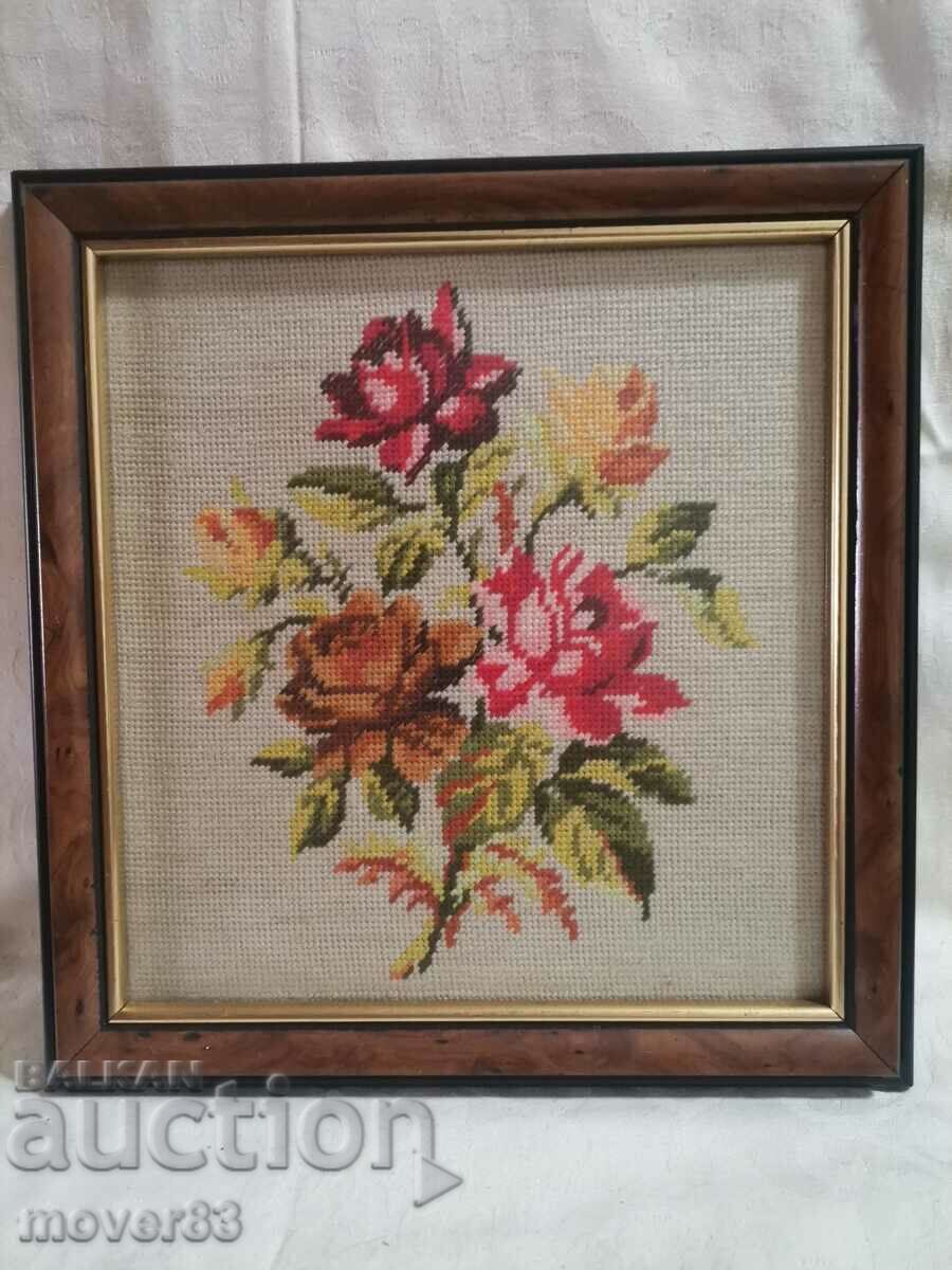 Tapestry/embroidery. "Roses"