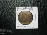 Стрейтс  Сетлементс   1   цент  1920