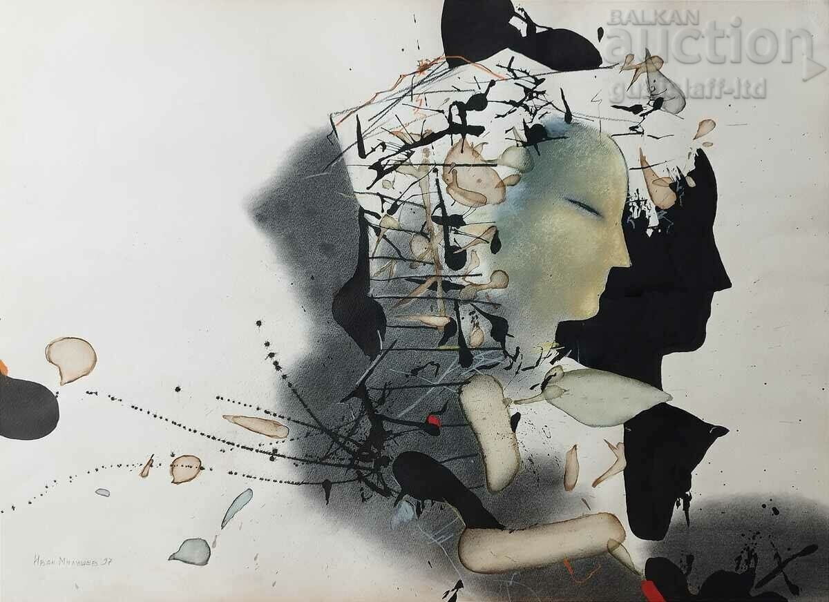 Ζωγραφική, ακουαρέλα, σύνθεση, τέχνη. Ivan Milushev, 1997