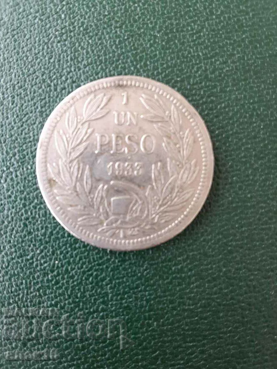 Чили  1  песо   1933