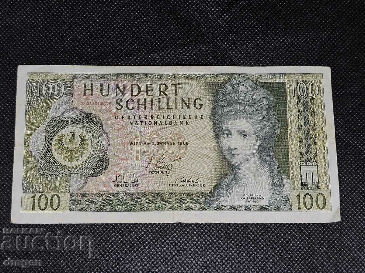 100 șilingi Austria 1969
