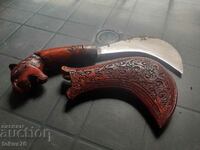 Unique knife koser dagger kanya carving ebony