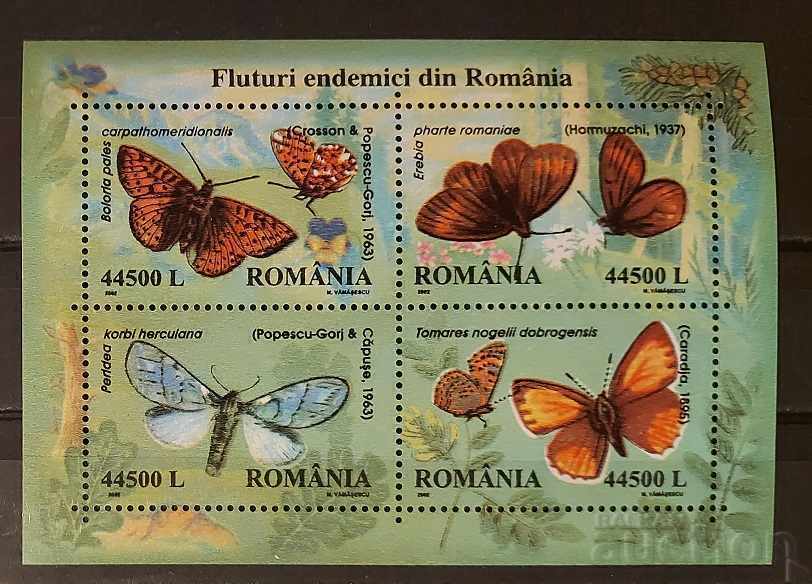 Romania 2002 Bloc Fauna/Fluturi/Insecte 15 MNH