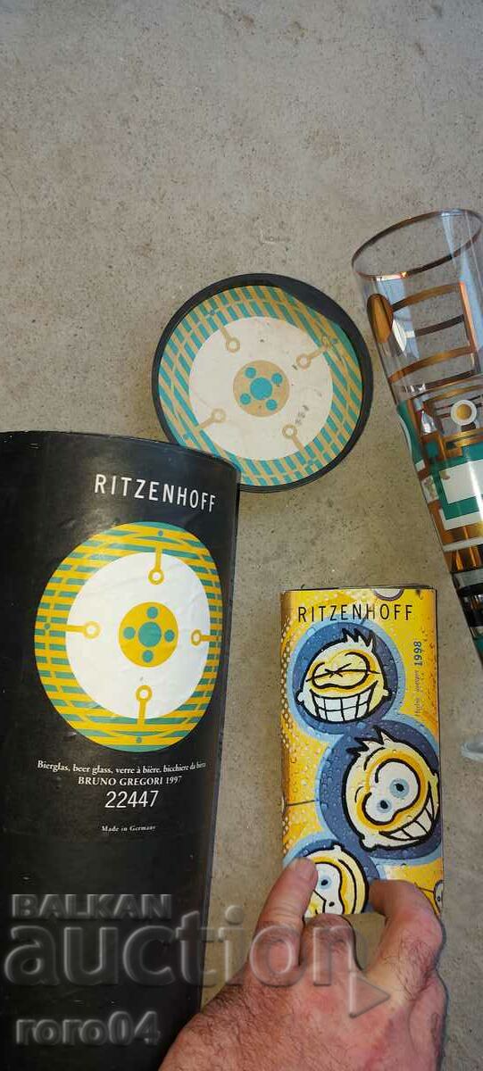 BEER GLASS - BRUNO GREGORI - RITZENHOFF - 1997 - 6 BEER GLASS - BRUNO GREGORI - RITZENHOFF - 1997 - 6