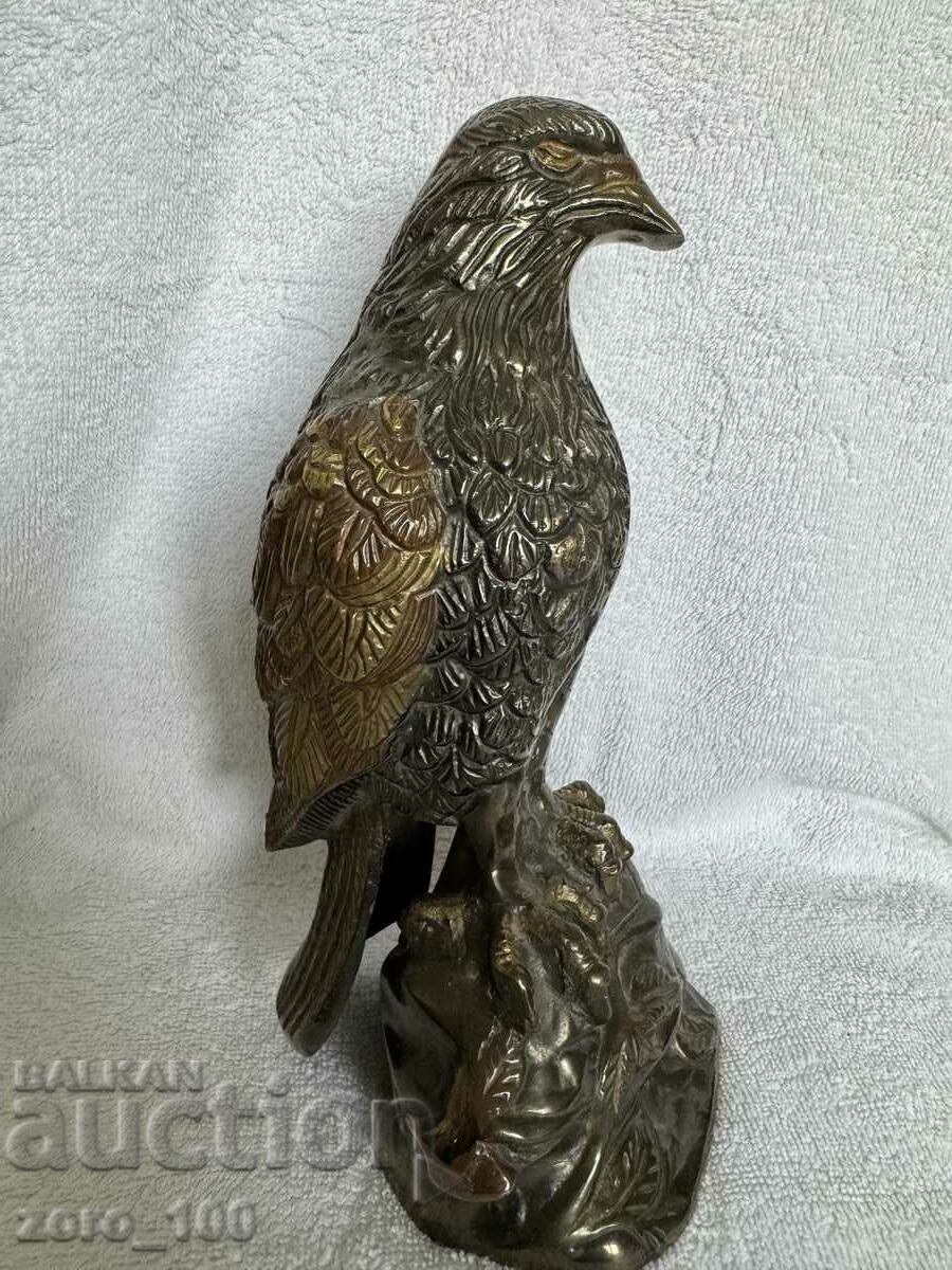 Brass figure, bird 25 cm.
