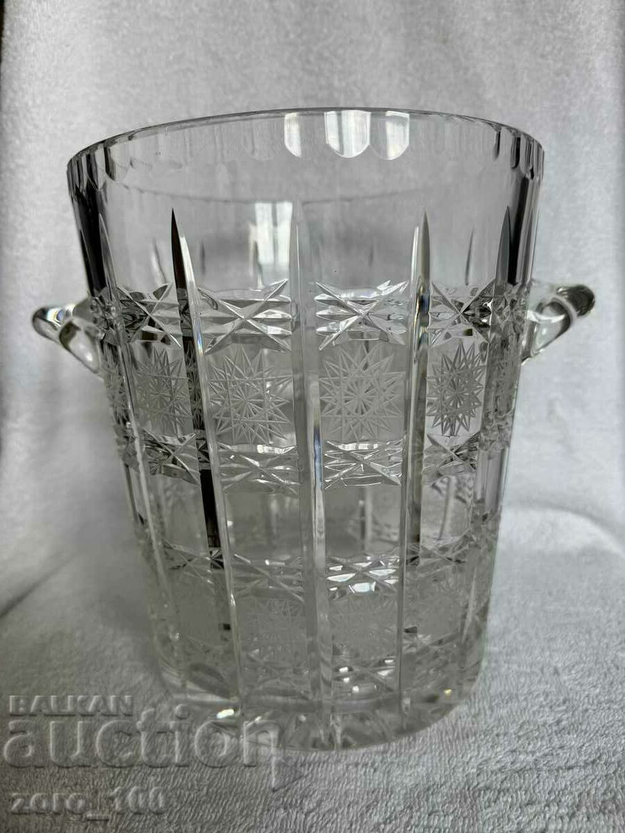 Hand blown and cut crystal champagne bucket, LIMA - 5 Hand blown and cut crystal champagne bucket, LIMA - 5