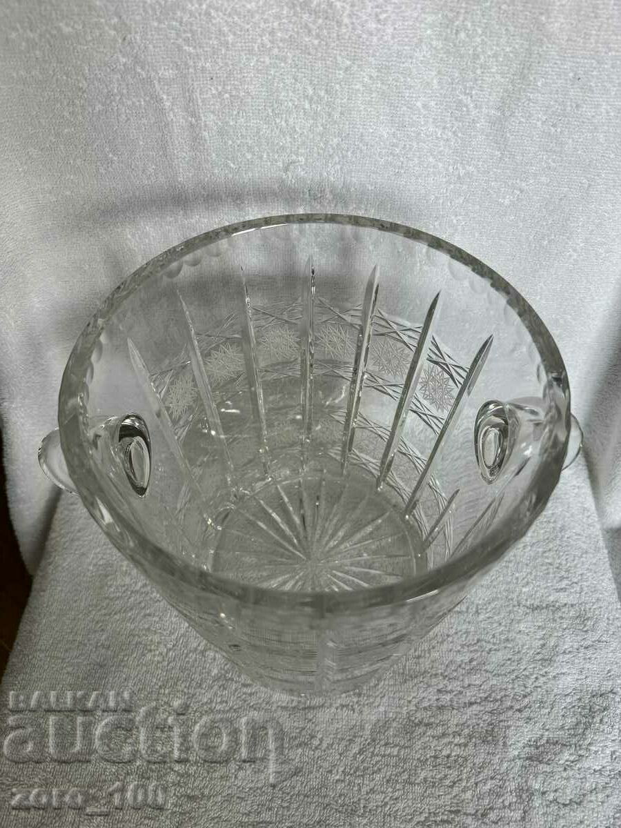 Hand blown and cut crystal champagne bucket, LIMA - 7 Hand blown and cut crystal champagne bucket, LIMA - 7