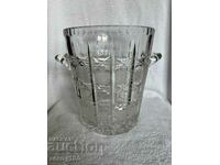 Hand blown and cut crystal champagne bucket, LIMA