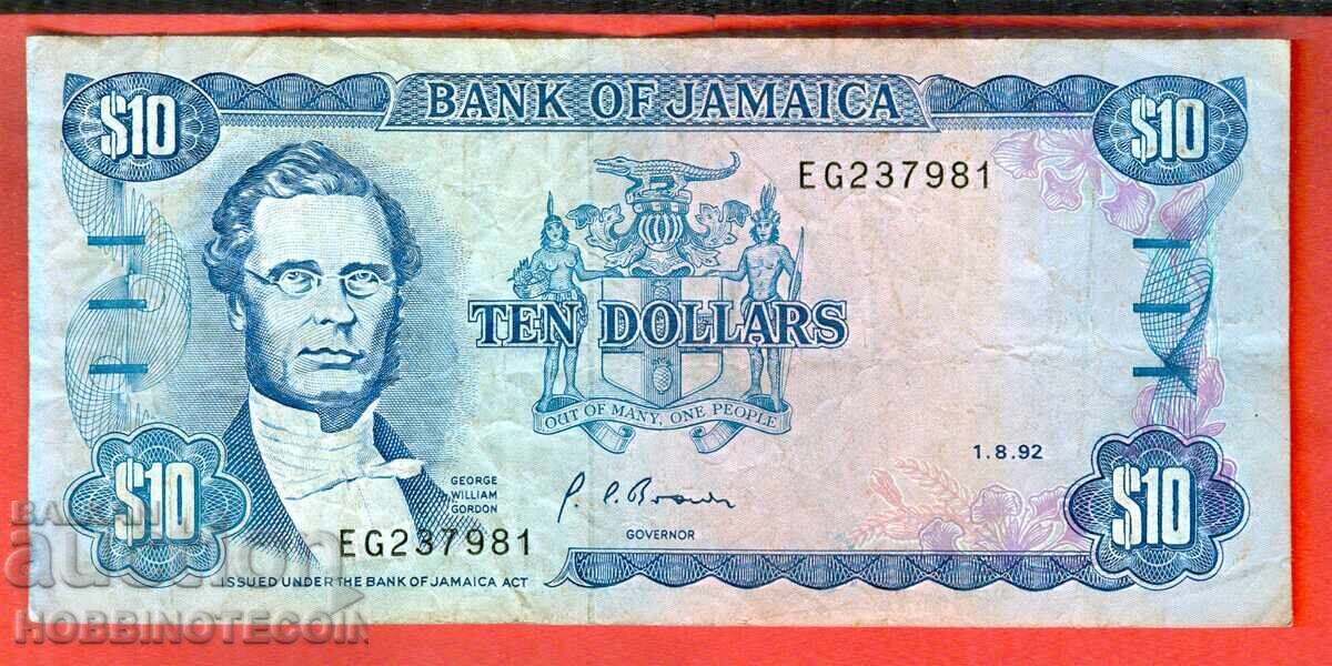 JAMAICA JAMAICA Emisiune de 10 USD 1992 JAMAICA JAMAICA Emisiune de 10 USD 1992