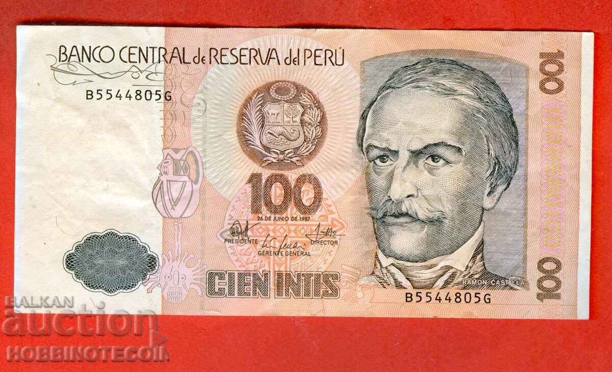 ПЕРУ PERU 100 Интис - емисия - issue 1987 - B