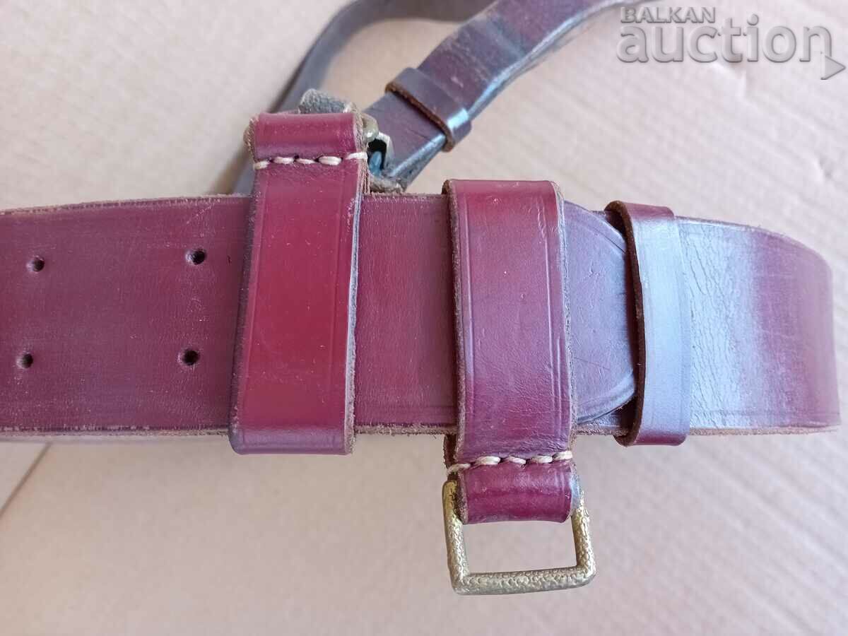 red staff officer's belt with buckle and carrier - 7 red staff officer's belt with buckle and carrier - 7