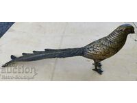 Old metal figure, bird, pheasant