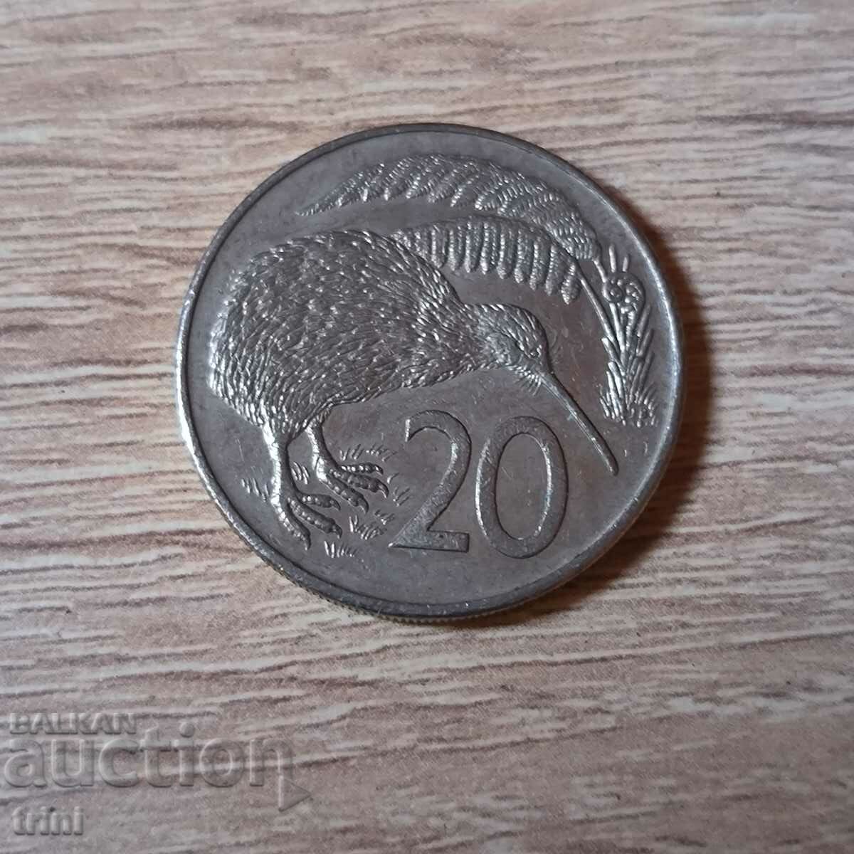 New Zealand 20 cents 1982