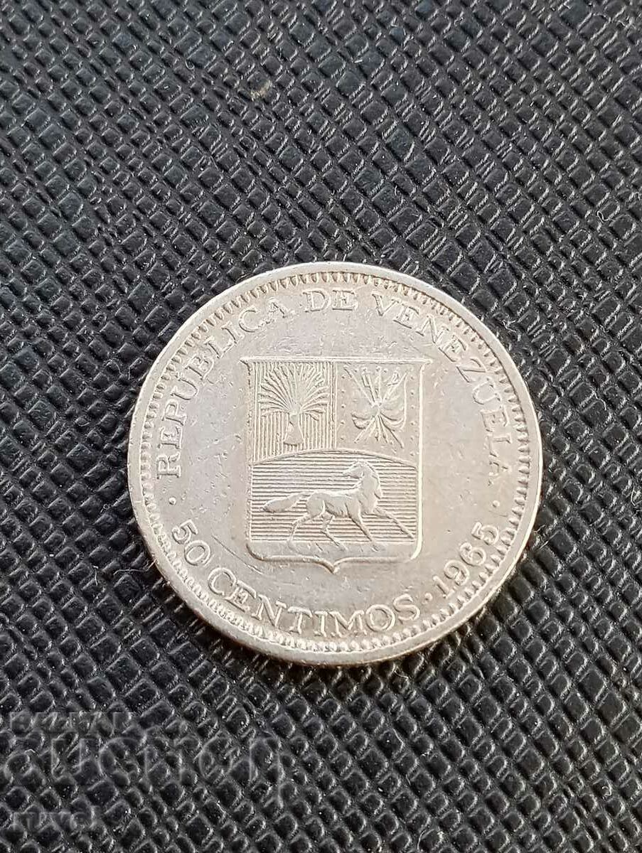 Venezuela 50 Centimos 1965 with price 0.80 BGN | € 0.41