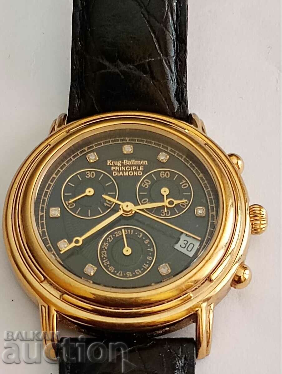 Men's watch Krug-Baumen - Chronograph with Diamonds