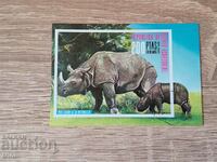 Equatorial Guinea BLOCK Fauna Rhinoceros 1976