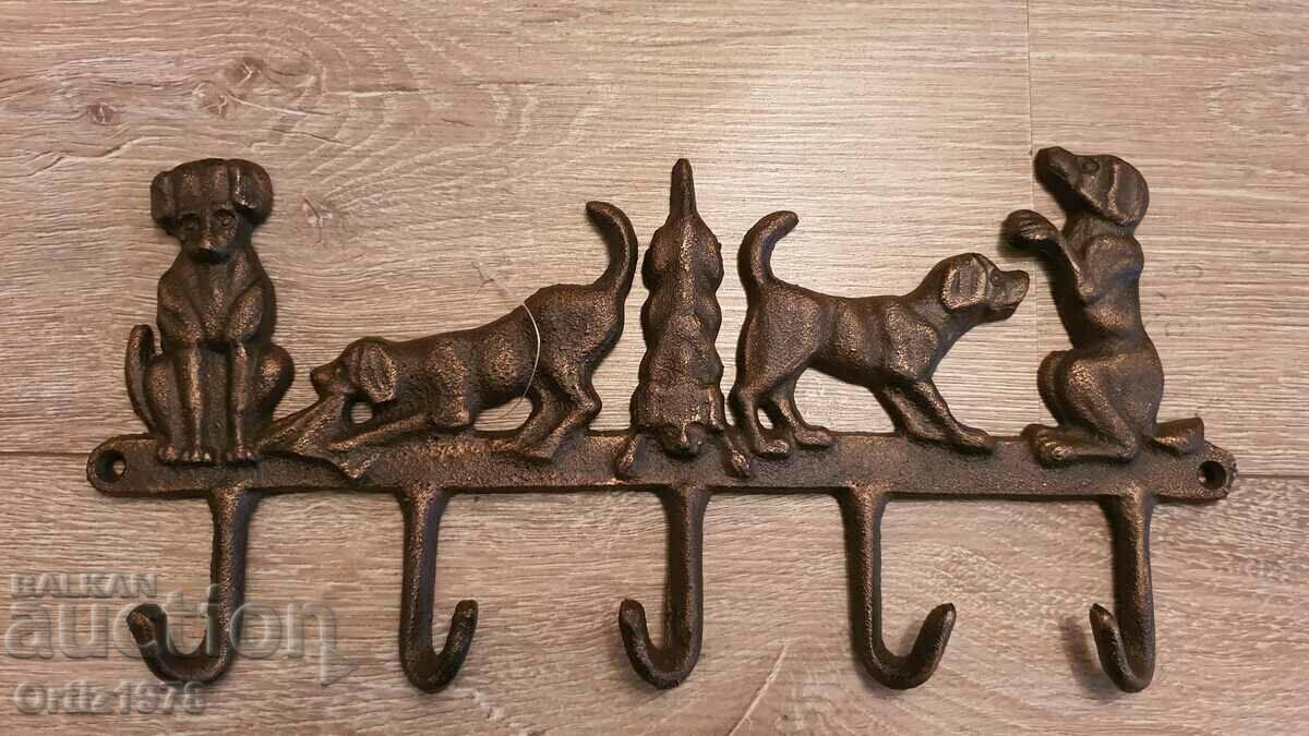 Cast iron hanger - dogs, 34 cm Cast iron hanger - dogs, 34 cm
