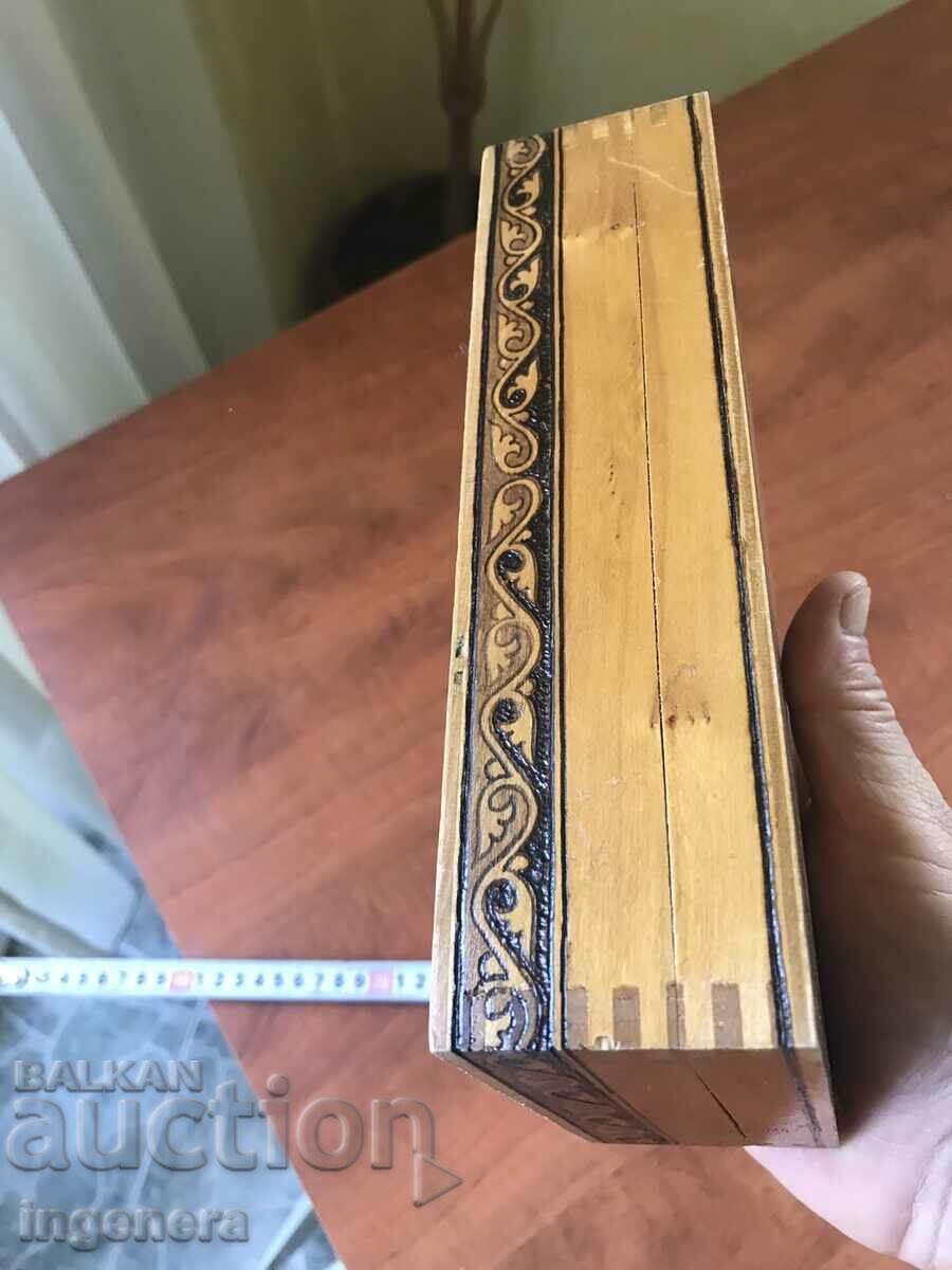 BOX WOOD PYROGRAPH DRAWING ANTIQUE FROM SOCA MOSTRA - 5