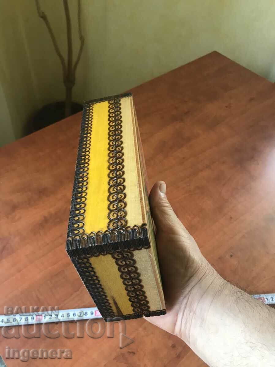 BOX WOOD PYROGRAPH DRAWING ANTIQUE FROM SOCA MOSTRA - 5 BOX WOOD PYROGRAPH DRAWING ANTIQUE FROM SOCA MOSTRA - 5