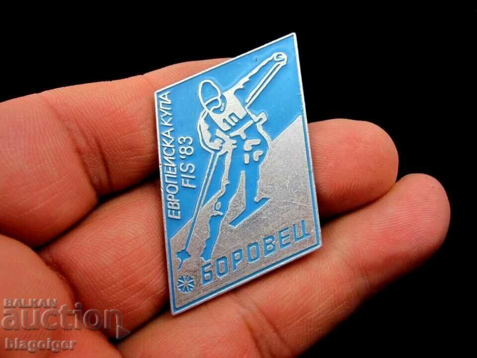 Auction FIS-European Ski Cup-Borovets-1983-Official badge Auction FIS-European Ski Cup-Borovets-1983-Official badge