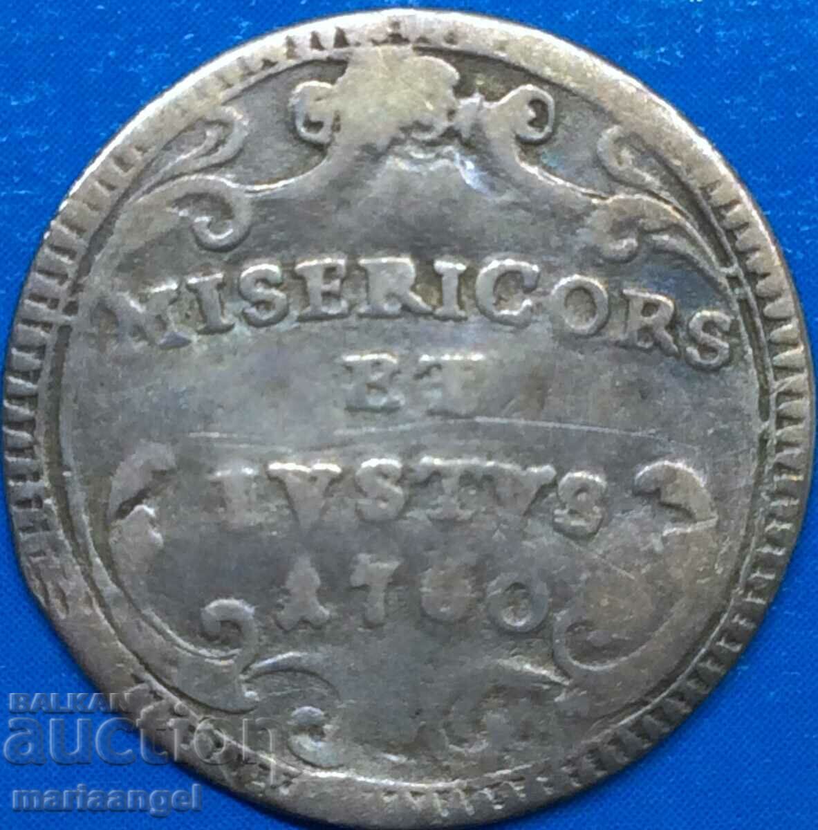 Гросо 1760 Ватикан Климент XIII 1758-1769 сребро
