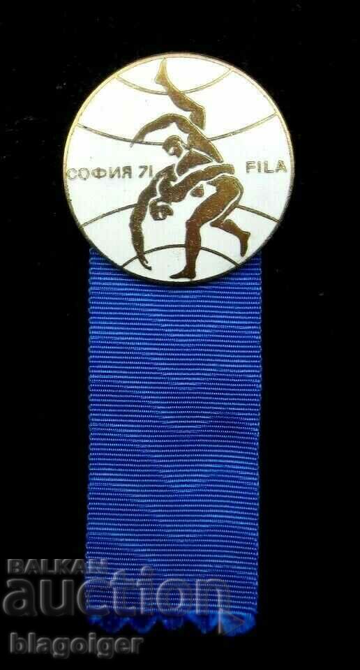 FILA-1971 World Wrestling Championships-Official Badge